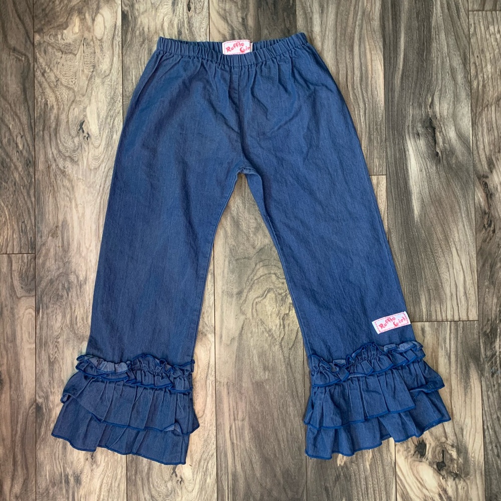 Ruffle Girl size 10 girl pants denim